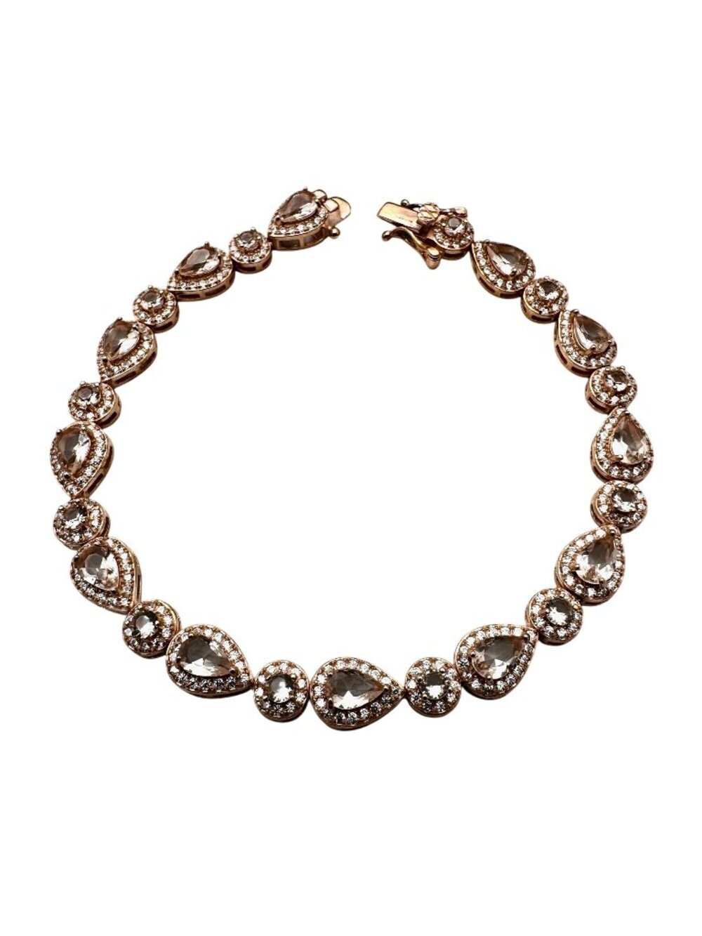 Bella Luce 7 Carat Morganite Rose Gold Plated Sterling Silver Bracelet 7.5 Inch